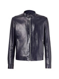 FENDI Shiny blue leather blouson