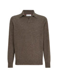 Brunello Cucinelli mouliné cashmere knit polo
