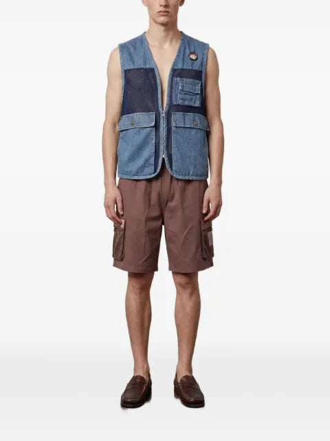 Pas de Mer Postcard mesh-panelled gilet