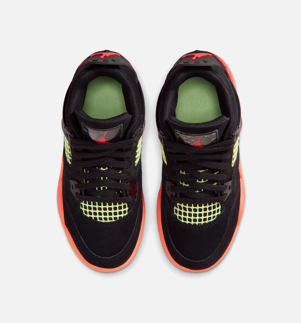 Air Jordan 4 Retro Black Infrared 23 Preschool Lifestyle Shoes - Black/Infrared 23/Bright Mango