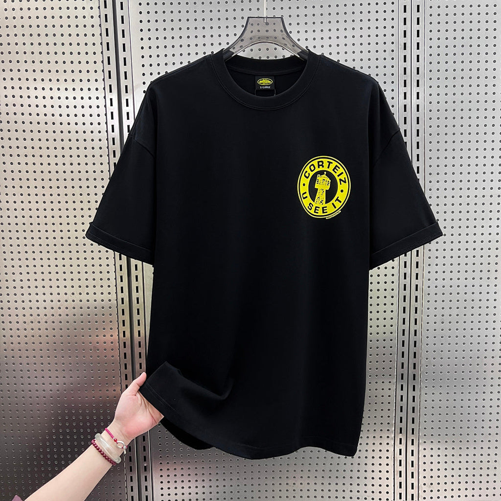 Corteiz U See It Tower Badge Oversized Tee – Black/Yellow