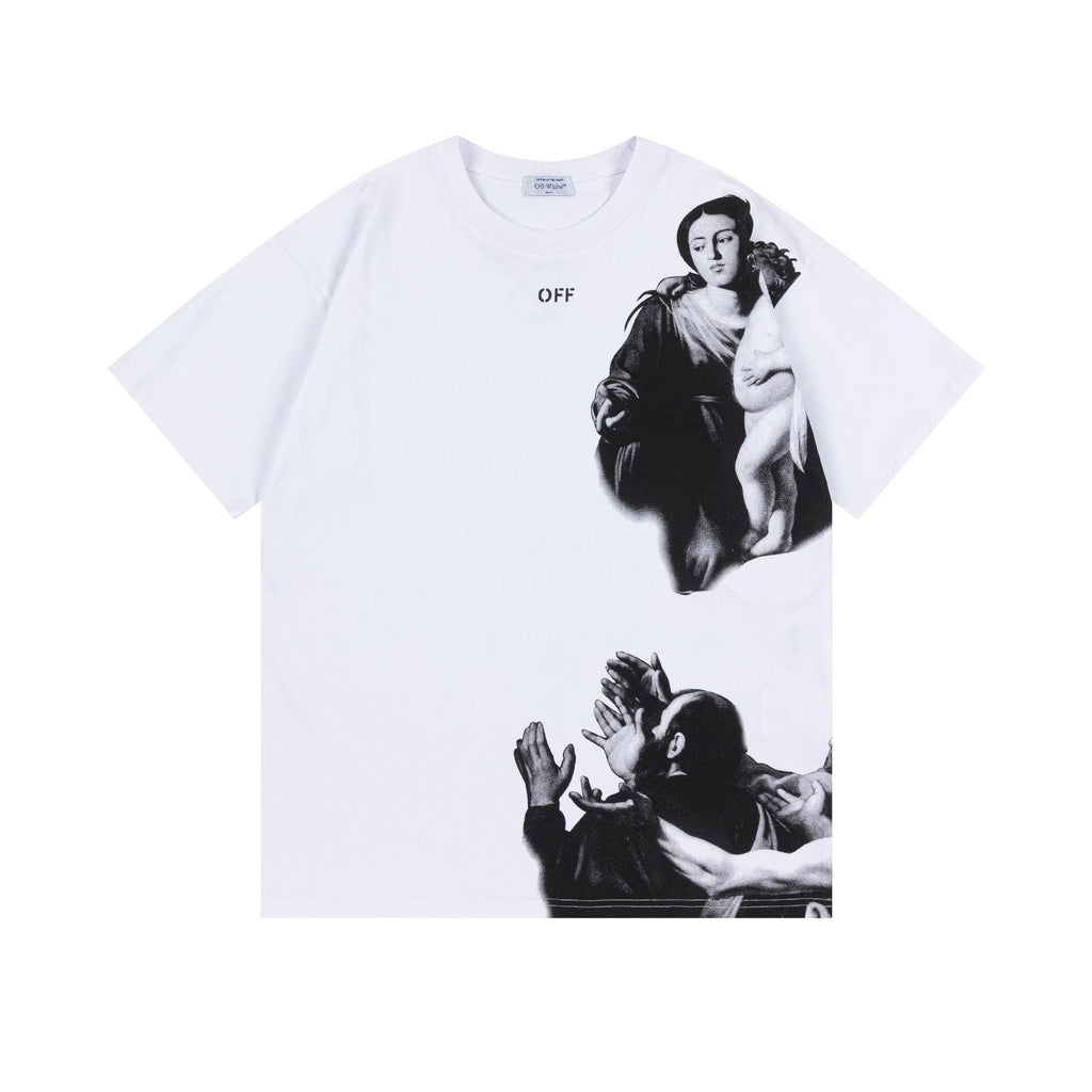 Off-White Madonna Painting Graphic Short Sleeve Crewneck T-Shirt