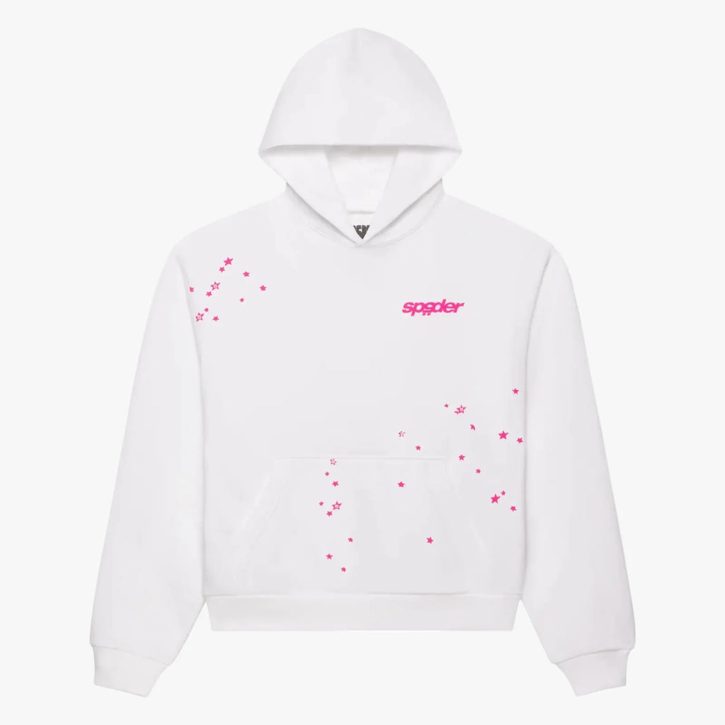 Sp5der FRACTURED LOGO HOODIE White