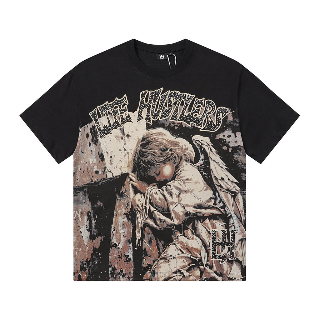 Life Hustlere No Days Off Angel Graphic T-Shirt