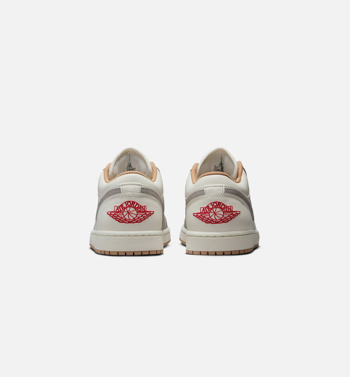 Air Jordan 1 Low Men's Lifestyle Sneakers - Sail/Fire Red/College Grey/Hemp