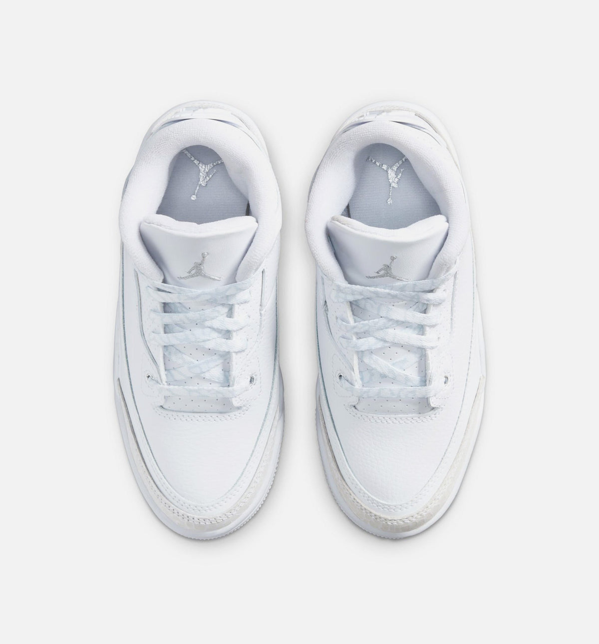 Air Jordan 3 Retro Preschool Lifestyle Shoe - White/Metallic Silver