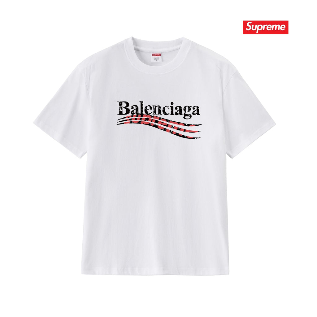 Supreme Balenciaga-Style Wave Graphic T-Shirt