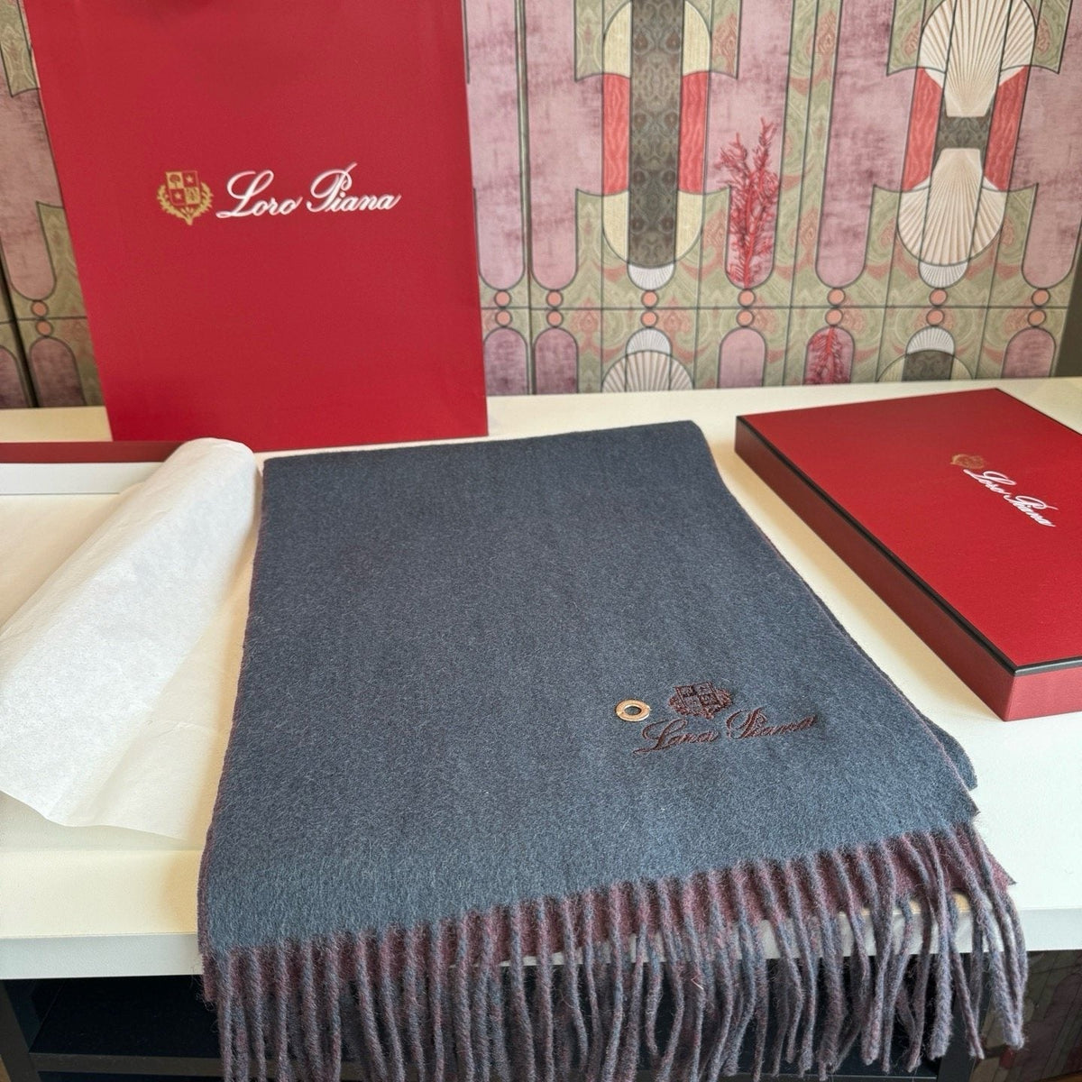 Loro Piana Reversible Fringed Scarf