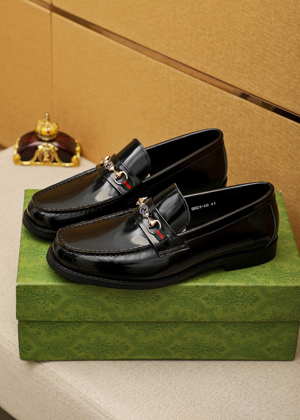 Gucci Black Web Bit Loafers