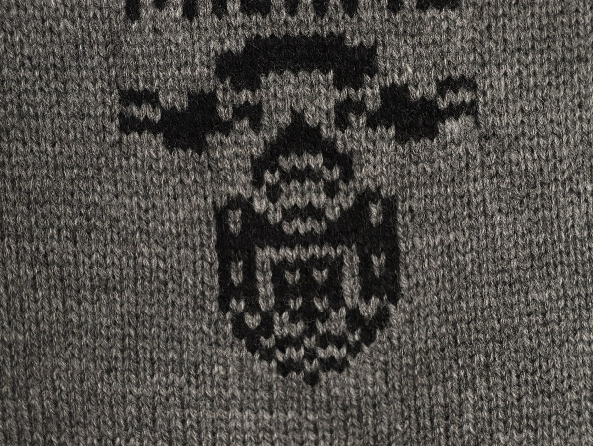 Prada Milano Logo Crewneck Knit Sweater - Gray